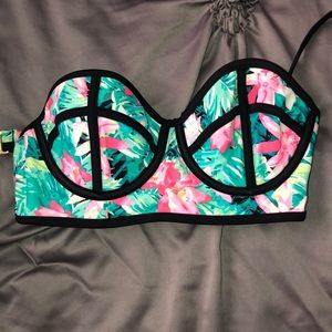 Floral Bandeau Bikini Top